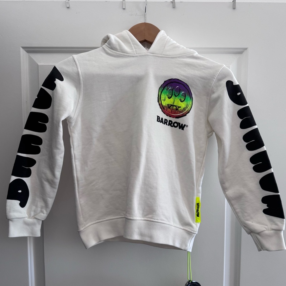 NWT BARROW Kids White Graphic Hoodies European Brand